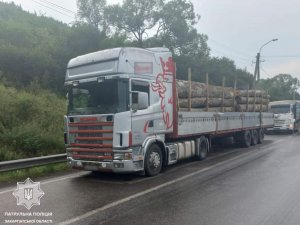 У водія вантажівки патрульні виявили деревину, документи на яку не відповідали дійсності