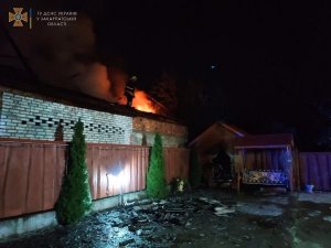 На Хустщині пожежа охопила надвірну споруду, в якій зберігалося сіно (Фото)