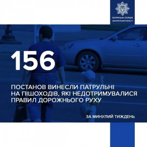 Патрульні Закарпаття притягнули до відповідальності 156 пішоходів